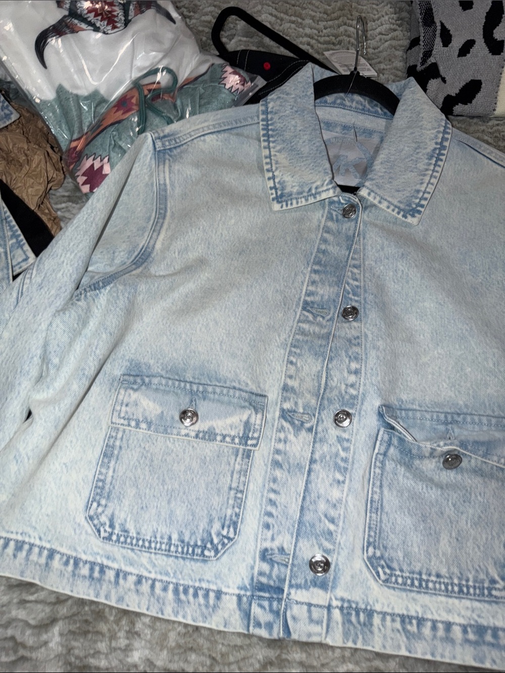 Michael Kors Light Wash Blue Denim Jean Jacket